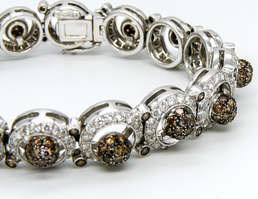 Cognac Coloured Diamond bracelet in 18ct White Gold by Chatila.