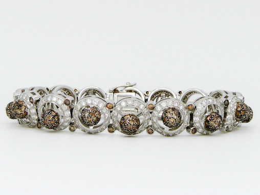 Cognac Coloured Diamond bracelet in 18ct White Gold by Chatila.