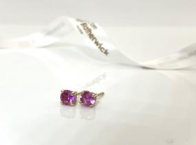 HARMONY COLLECTION - A Pair of Vibrant Pink Sapphire Earstuds 