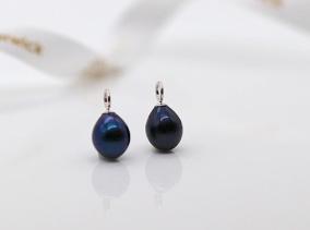 HARMONY COLLECTION - A Pair of Midnight Blue Dyed Freshwater Cultured Pearl Drops